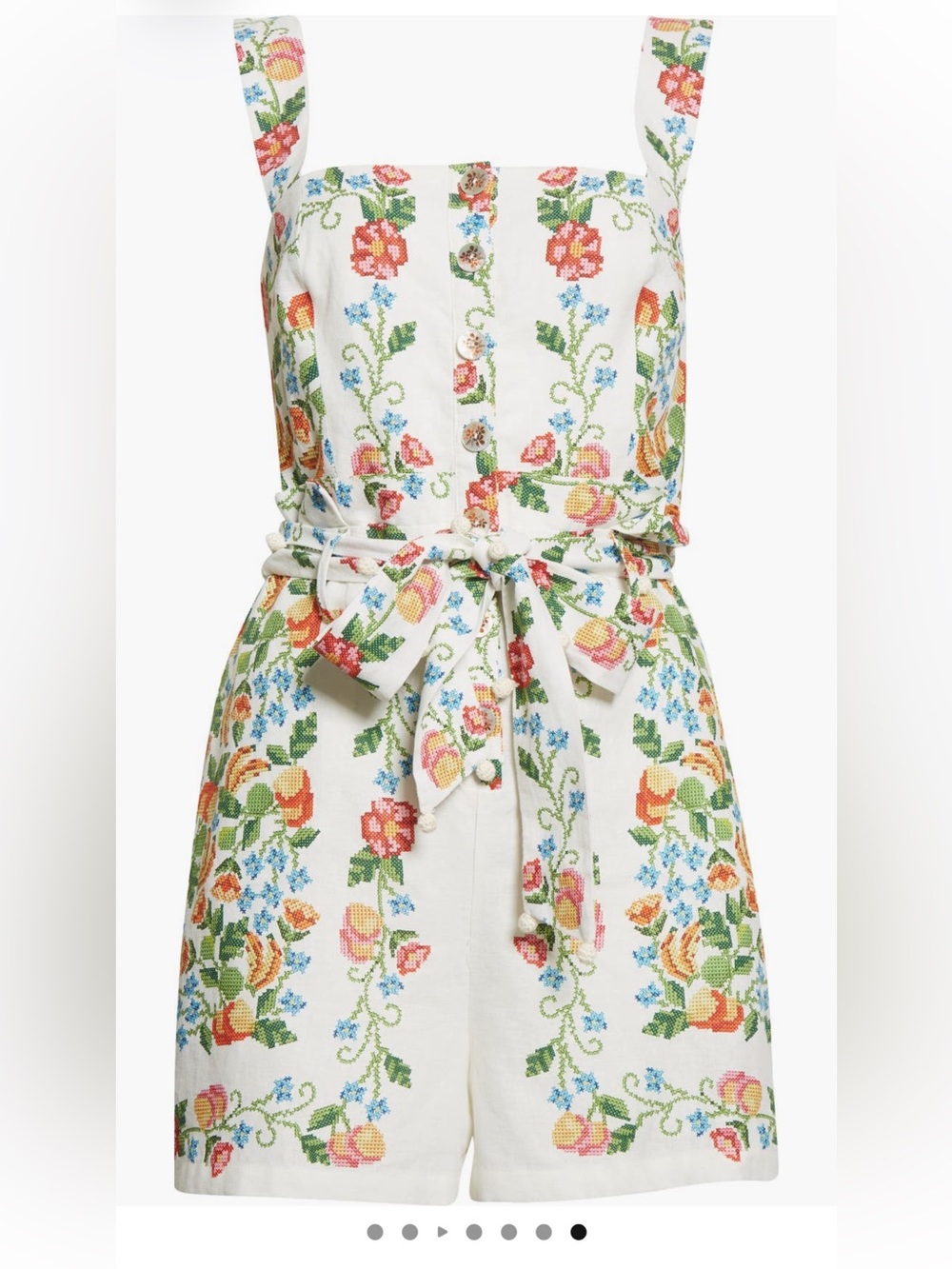 FARM Rio Tropical Romance Floral Linen Blend Romper